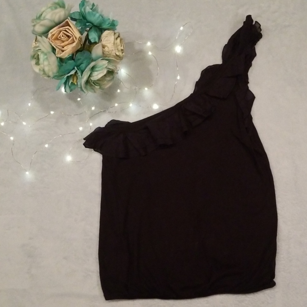 J. Crew One Shoulder Ruffle Tank